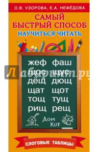 Самый быстрый способ научиться читать. Слоговые таблицы