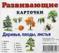 Деревья, плоды, листья. Развивающие карточки
