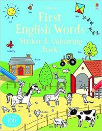 First English Words Sticker & Colouring Book