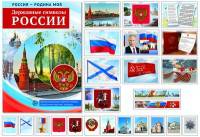 Демонстрационный материал. Россия-Родина моя. Державные символы России. Беседы, раздаточные карточки, закладки