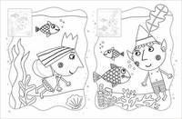 Бен и Холли. Раскраски с наклейками (голубая)