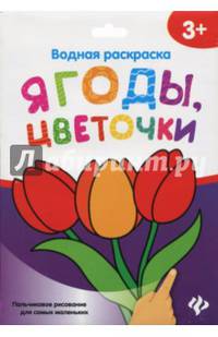 Водная раскраска. Ягоды, цветочки