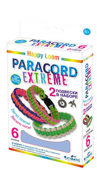 Стильные штучки. Paracord Extreme. Набор в коробке: 6 паракордов, 6 замочков, 2 подвески, инструкция. Арт. 02189