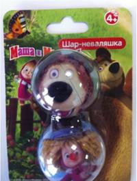 Маша и Медведь. Мини товар. Шар-неваляшка. Двойной дисп8асс(1бол. кор=18малХ8шт)1100104