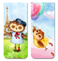 Магнитная закладка. Сова в Париже (большая закладка)