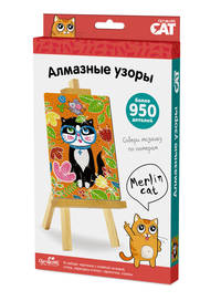 Origami Cat. Алмазные узоры. Merlin Cat арт. 03208