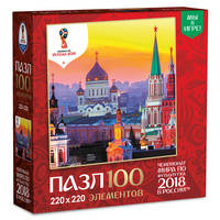 ЧМ2018.Пазл.100Эл.Города.Вечерний закат в Москве.03796