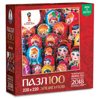 ЧМ2018.Пазл.100Эл.Матрешки.Красочные матрешки.03803