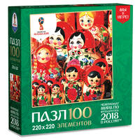 ЧМ2018.Пазл.100Эл.Матрешки.Семейство матрешек.03804