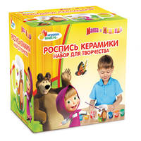 КРУЖКА КЕРАМИЧ. &quot;MULTIART&quot; С РИС. &quot;МАША И МЕДВЕДЬ&quot; (КРАСКИ+КИСТОЧКА) В РУСС. КОР. в кор.48шт