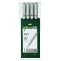 Капиллярные ручки ECCO PIGMENT, 0,1, 0,3, 0,5, 0,7мм, в пластмассовом пенале, 4 шт.