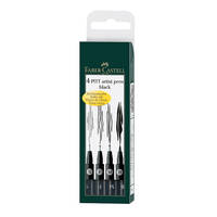 Капиллярные ручки PITT® ARTIST PEN, набор типов, черный, в футляре, 4 шт.