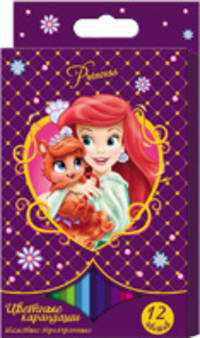 Цв.карандаши 12цв.тол.трёхгр&quot;Disney Принцессы&quot;2014
