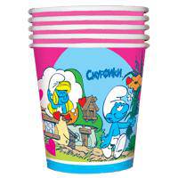 Стакан бум."СЕРДЕЧКИ", 210мл,10 шт._Смурфики