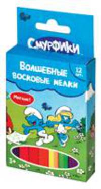Мелки восковые &quot;СМУРФИКИ&quot;, 12шт, 11mm*9cm