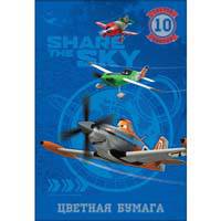Цветная бумага 10 л. 10 цв. &quot;Disney&quot; Самолеты