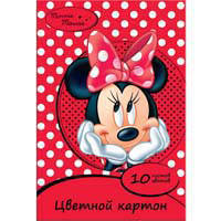 Цветной картон 10 л. 10 цв. &quot;Disney&quot; Минни