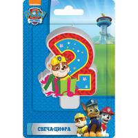 Свеча-цифра №2, 8см_Paw Patrol