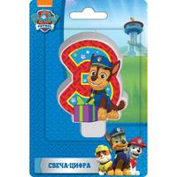 Свеча-цифра №3, 8см_Paw Patrol