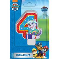 Свеча-цифра №4, 8см_Paw Patrol