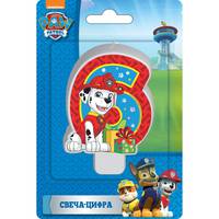Свеча-цифра №6, 8см_Paw Patrol
