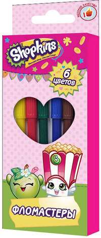 Фломастеры 6 цветов Shopkins