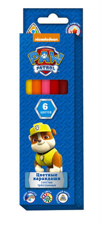 Цв. карандаши толст. трехгр. 6 цв. Paw Patrol