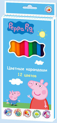 Цв. карандаши 12 цветов тм &quot;Peppa Pig&quot;