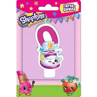 Свеча-цифра №0, 8см_Shopkins