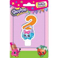 Свеча-цифра №2, 8см_Shopkins
