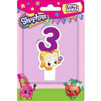 Свеча-цифра №3, 8см_Shopkins