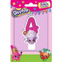 Свеча-цифра №4, 8см_Shopkins