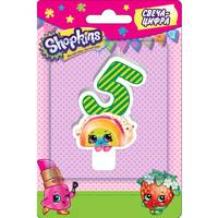 Свеча-цифра №5, 8см_Shopkins