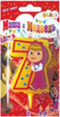 Свеча цифра &quot;7&quot;, МАША И МЕДВЕДЬ