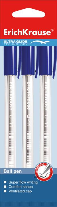 Набор 3 ручки шариковые Ultra Glide Technology U-11 (Синий)