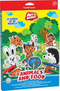Игровой 3D пазл для раскрашивания Artberry/Animals and food (6 флом+2 карты с фигур д/сборки) (Разноцветн)