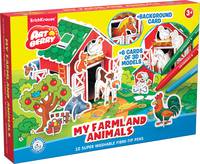 Игровой 3D пазл для раскраш Artberry/My Farmland Animals (10 флом+6 карт с фигур д/сборки+игровое поле) (Разноцветн)
