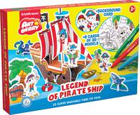 Игровой 3D пазл для раскраш Artberry/Legend of Pirate Ship (10 флом+6 карт с фигур д/сборки+игровое поле) (Разноцветн)