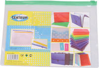 Папка - конверт на молнии пластиковая 0,18мм прозрачная ассорти; формат А5