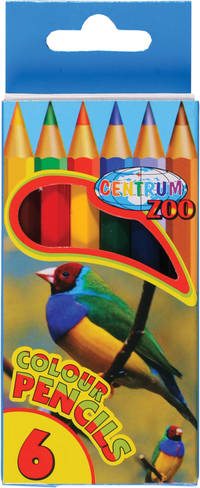 Карандаши цветные &quot;ZOO&quot;. 6 цветов в картонной коробке, шестигранные, заточенные. Длина 88мм.