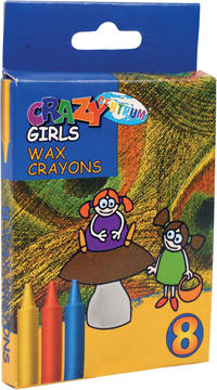 Мелки восковые 8 цветов на масляной основе &quot;CRAZY GIRLS&quot; в картонной упаковке с европодвесом. Длина мелка 88 мм, диаметр 7 мм.