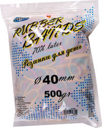 Резинки для денег 500г, d=40мм каучуковые с латексом (60%), цвет желтый.