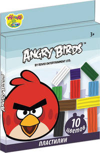 Пластилин Angry Birds,10 цветов-200 грамм
