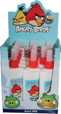 Клей ПВА , Angry birds , флакон 85 грамм