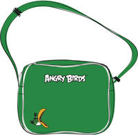 Сумка Angry birds ,кожзаменитель зеленый , 26,5*32,5*13,5 см,. молния, наплечный ремень, большой внешний карман с Зеленой птицей