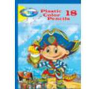 Карандаши цветные пластиковые PIRATE, 18 цветов, длина 177мм, картонняа упаковка