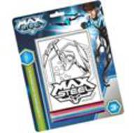 Картинка &quot;Max Steel&quot;из цветного песка, состав: трафарет липкий, песок 8 цветов, европодвес.