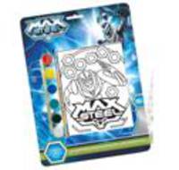 Витражная картинка&quot;Max Steel&quot;, 17*13 см, пластик , витражные краски 6 цв.,кисточка, в блистере