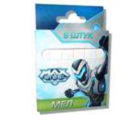 Мел белый &quot;Max Steel&quot;, 6 штук, европодвес