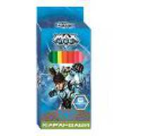 Карандаши цветные &quot;Max Steel&quot; 6 цветов. длина 88мм /картон.упаковке
